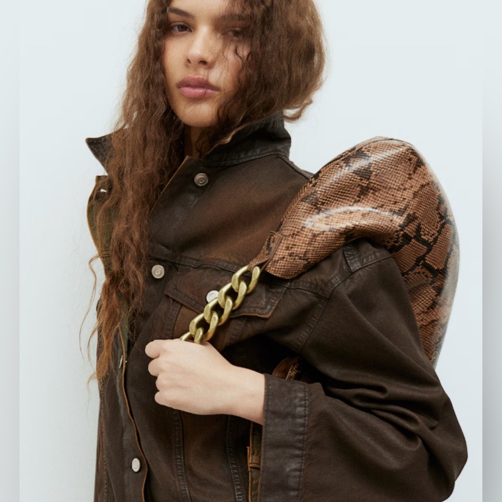 H&M 2025 Small Shoulder Bag Brown Snakeskin Patterned - H&M Original - Picture 5 of 9